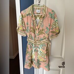 La Maise Floral Pink Lucia Mini Shirtdress